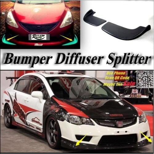 Car Splitter Diffuser Bumper Canard Lip For Acura CSX Tuning Body Kit / Car Front Deflector Fin Chin Spoiler Reduce Body