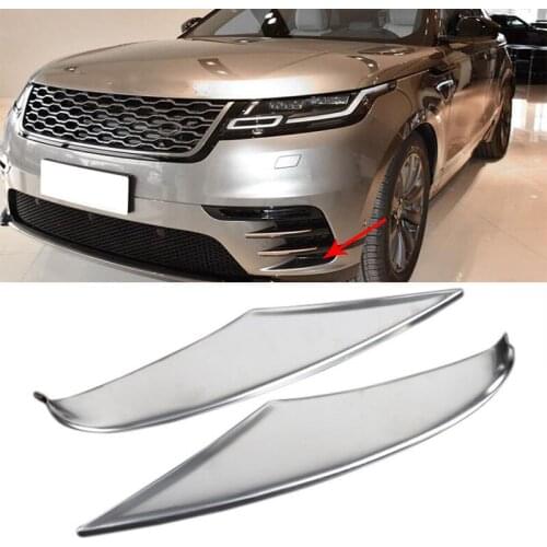 Car Styling Stainless Steel Front Side Fog Light Lamp Molding Trim 2pc For Land Rover LR Range Rover Velar 2017 2018 Accessories