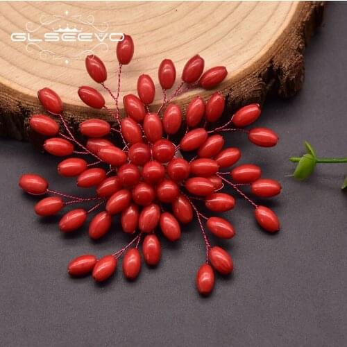 GLSEEVO Pure Natural Fat Rice Coral Brooch Woman Hot Wheel Shape Woman Wedding Party Luxury Jewelry Brooch GO0390