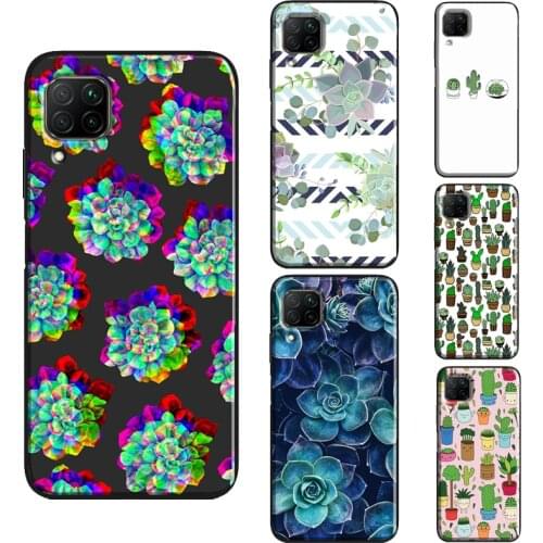 Cactus Succulent Case For Huawei P30 Pro P20 P40 P Smart 2021 2019 Nova 5T Honor 10 Lite 8A 8X 9X 10i Cover