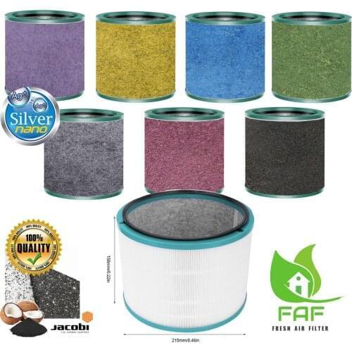 Dyson TP01, TP02, TP03, BP01 Air Purifier Filter H12 HEPA and activated carbon composite cylindrical filter + Protective