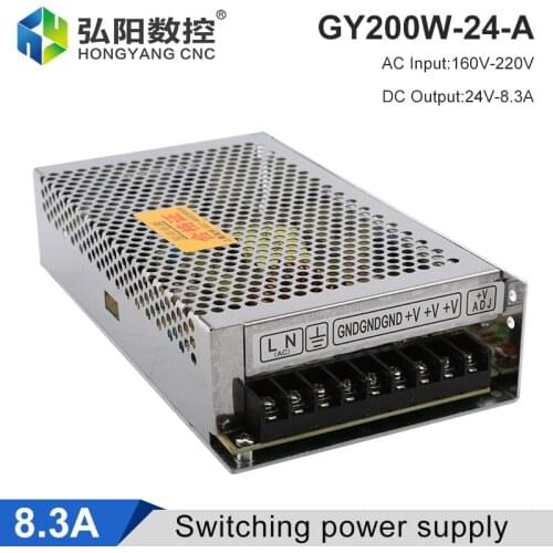 Engraving Machine Switching Power Supply GY200W-24-A Industrial Control Switch 24V AC 160V-220V DC 24V 8.3A CNC Drive