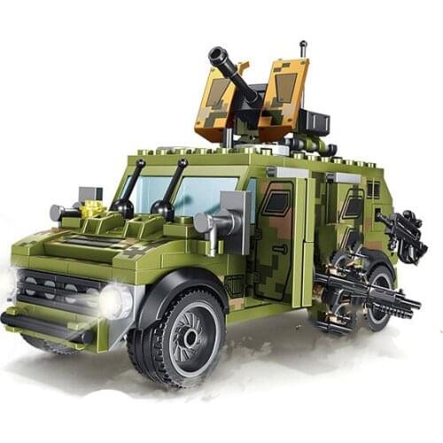 Military Series World War II Chinese Army VN9 wheeled armored vehicle DIY Model Building Blocks Bricks Toys Gifts