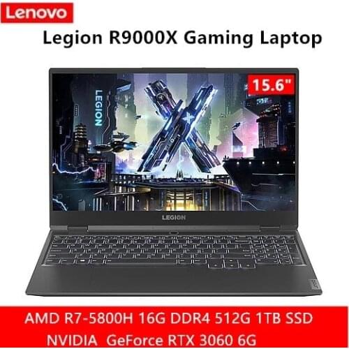 Lenovo Legion R9000X 2021 Gaming Laptop15.6inch Notebook AMD R7-5800H 16GB LPDDR4 512GB SSD RTX 3060 2560*1440 notebook computer
