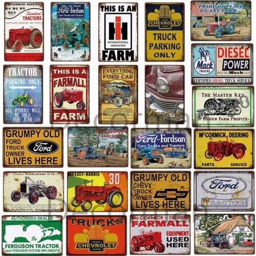 [ Mike86 ] Vintage Truck Farm US Car Metal Sign Shabby Retro Wall Painting Chritmas Gift Decorcorations 20*30 CM LTA-1699