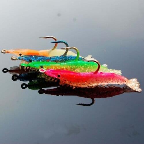 Soft Shrimp Lifelike Fishing Lure 90mm/10g Isca Artificial Silicone Soft Bait Worm Lure Prawn With Hook Crankbait Wobblers Bait