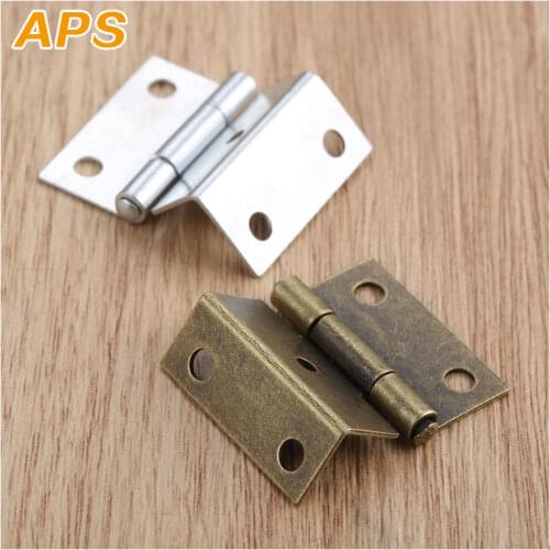 4Pcs 25*15*12mm Cabinet Hinge Door Luggage Furniture Jewelry Wood Boxes Vintage Chinese Old Hinge Furniture Decoration