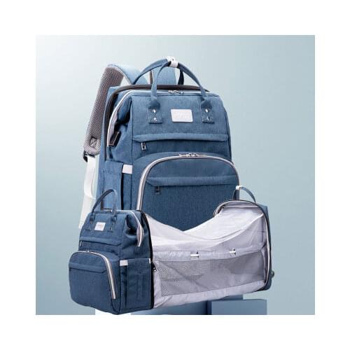 Portable mummy bag foldable crib baby mother outing mother and baby backpack bed bed large capacity ultra-lightweight