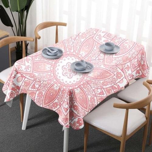 Pastoral Plastic Rectangle Square Tablecloth Romantic Florals Printed Table Cover Wedding Decoration Table Clothes
