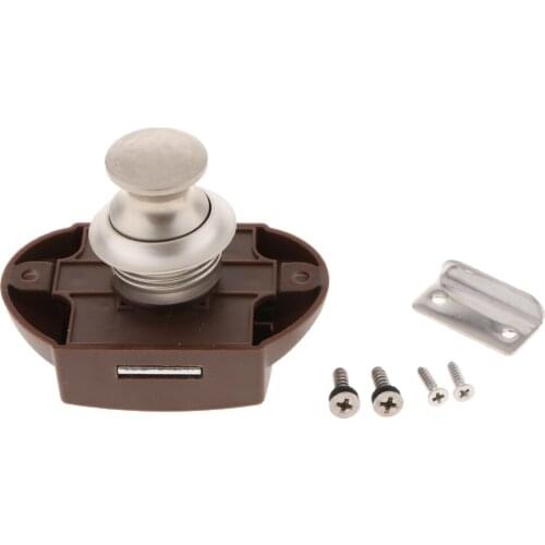 Repalcement Key Less Push Button Cabinet Latch for RV/ Boat/ Motor Home/ Caravan (Nickel Plated)