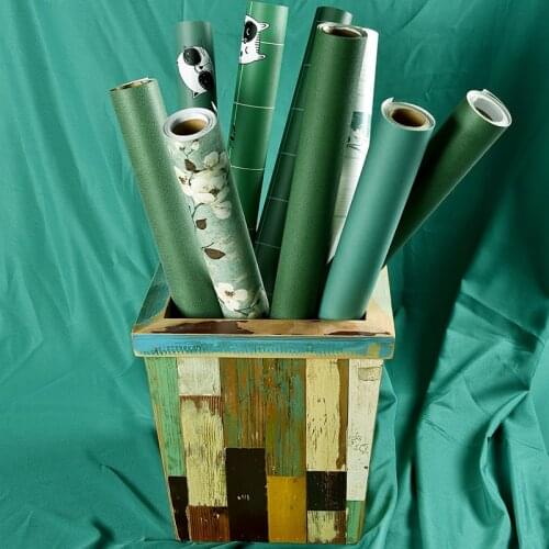 Self-sticking dark green net red dormitory background wall wallpaper bedroom PVC waterproof warm wallpaper retro