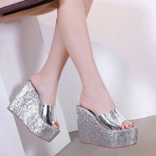 Flipflop women Summer slippers womens mules heels Flip Flops Wedges striped shoes women flip flops sandals women platform heels