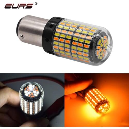 1PCS Signal Lamp P21w Led 7443 3157 Bulb 168smd Canbus brake light 1157 Led Bay15d P21/5w white amber dual color Light 12V