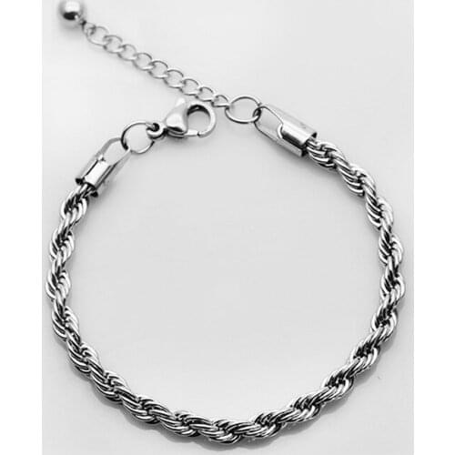 Titanium steel twist bracelet chain men and women simple stainless steel fashion bracelet