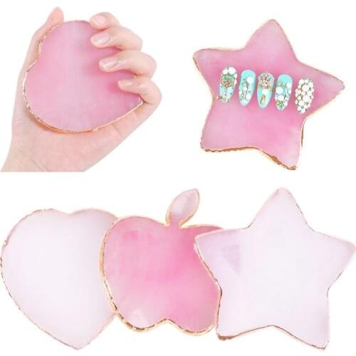 Resin Agate Stone Nail Polish Palette Gel Polishing Tray Color Nail Polish Mixed Plate Fake Nail Manicure Display Stand