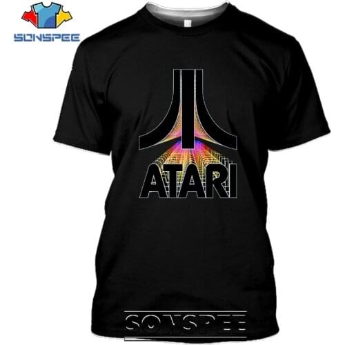 SONSPEE 3D Print Men Women Atari T-shirts Casual Streetwear Harajuku Hip Hop Vintage Arcade Funny Retro Game Tees Tops Shirt