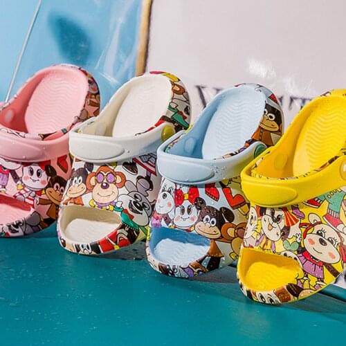 Kids Baby Cartoon Slippers Toddler Kawaii Cartoon Sandals Summer Children Slippers EVA Soft Non-Slip Waterproof Shoes Boys Girls