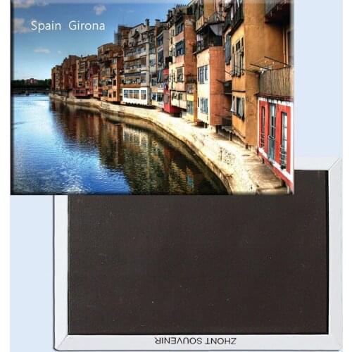 Tourist Magnets SOUVEMAG Spain Girona HDR City View Tourist Metal Fridge Magnet 5343