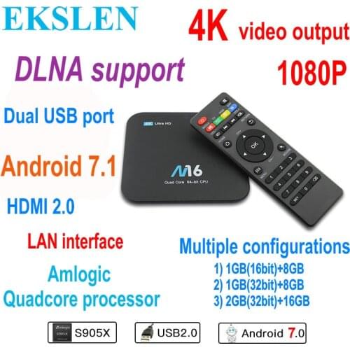 EKSLEN Android 7.1 TV Box Mini Box TV Amlogic S905X 1+8G 2+16G DLNA Support 2.4GHz WiFi HD 4K 1080P Media Player Set top Box