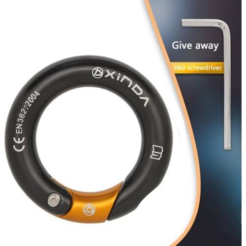 Outdoor Mountain Climbing Equipment Tools Connector Ring Aluminum Alloy Bearing Connector Ring Openable Ring Sport