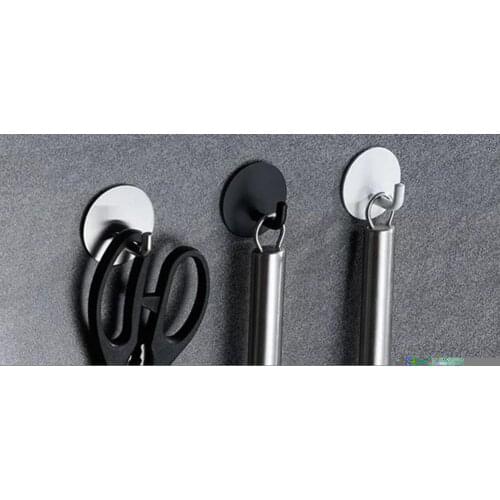 1pcs Storage Hanger 304 Steel Wall Hook Self-adhesive Hanger Towel Kitchen Hook Punch-free Bathroom Hanging O1O1