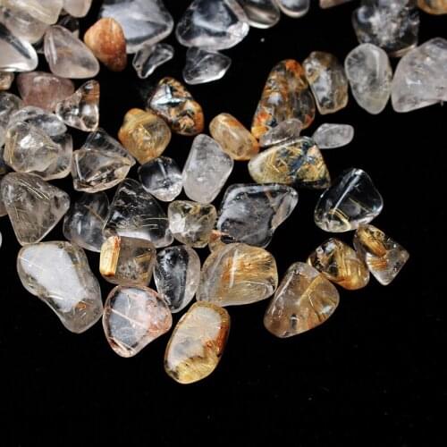100g Natural Rutilated Quartz Polished Tumbled Stone Gravel Mineral Specimen Fish Tank Garden Decor