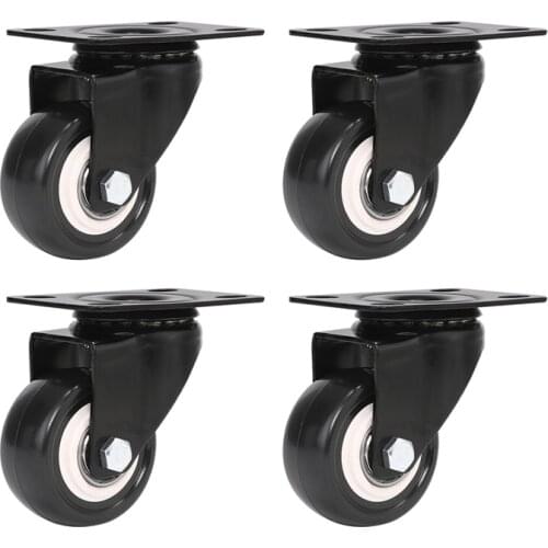 4pcs/lot Black Polyurethane Swivel 2 Inch Dia Castor Wheels Trolley Furniture Caster Heavy Duty 616 lb