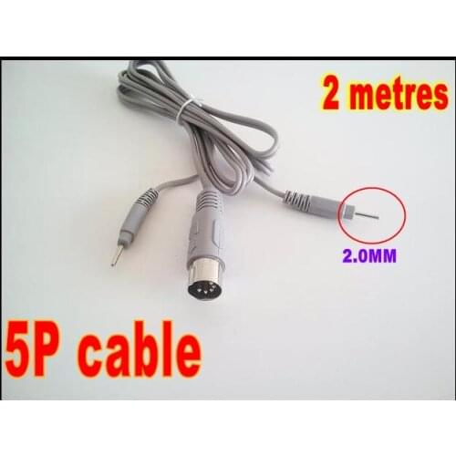 5pcs 5 Cores/P 2M Electrode lead Wires Cord Connecting cable for Tens EMS Electro Muscle Stimulation Slimming Beauty Machine