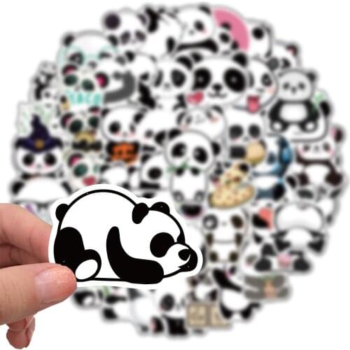 50Pcs/Set Wholesale Panda Sticker For Skateboard Laptop Luggage Bicycle Decal Kids Gifts