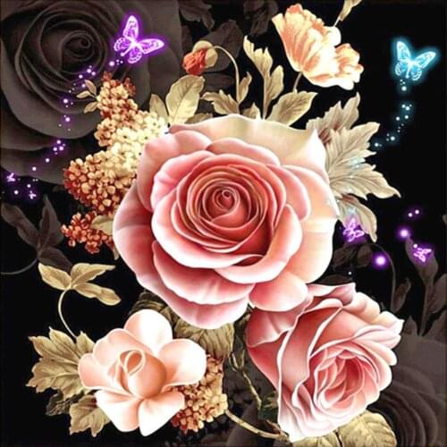 5D DIY diamond painting flower diamond embroidery full square diamond full circle diamond rose mosaic furniture decoration BY445