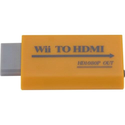 1pcs High Quality Yellow Wii to Converter Support Full HD 720P 1080P 3.5mm Audio Wii2 Adapter for HDTV Wii Converter