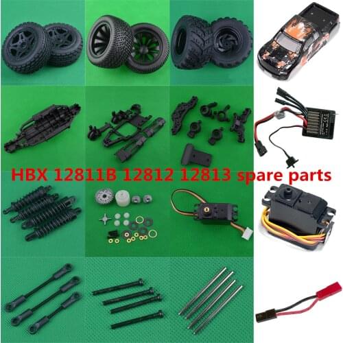 HBX 12811B 12812 12813 1/12 RC Car Spare Parts Tire shell Chassis Gearbox Steering cup shock absorber servo Differential rod pin