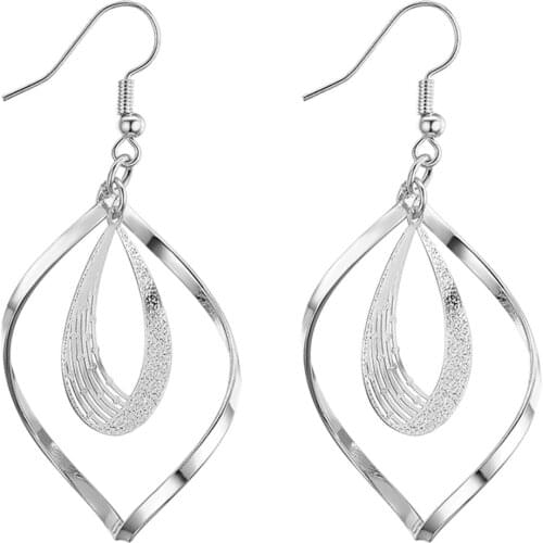 BONISKISS 2020 New Fashion Punk Brincos Twist Rhombus Hollow Big Dangle Earrings For Women Mujer Boucle d'oreille Jewelry