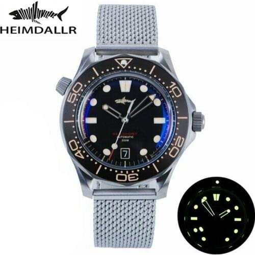 HEIMDALLR Watch Titanium Case NTTD Diver Watch 200M Waterproof NH35A Automatic Mechanical Sapphire Luminous Wistwatch Sea Ghost