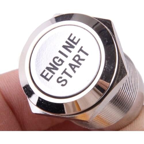 12V White LED Car Engine Start Stop Push Button Switch Ignition Starter 3/4" Fit for most vehicles