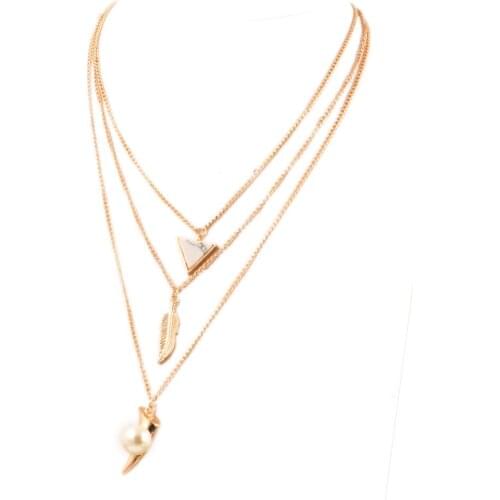 Hot Sale Imitation Pearls Statement Tassel Necklace Women Color Multilayers Chain Choker Necklaces Pendant Jewelry