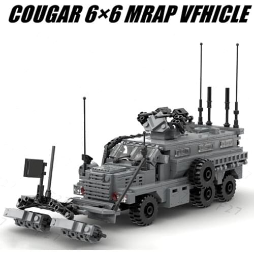 MOC Build Block Maker Military Series Puma Mine-protected Ambush Vehicle Assembly Model Childrens Toy DIY Bricks Birthday Gift
