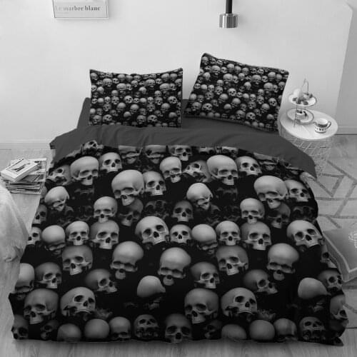 King Size Bedding Set Death 3d Sugar Skull Duvet Cover Set with Pillowcase Full Queen Comforter Sets Home Bed Sets
