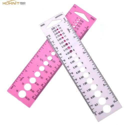 KOKNIT Knitting Needle Size Gauge Inch cm US UK Canada Size 2.0-10.0mm Ruler Women Tailor Sewing Accessories Tools