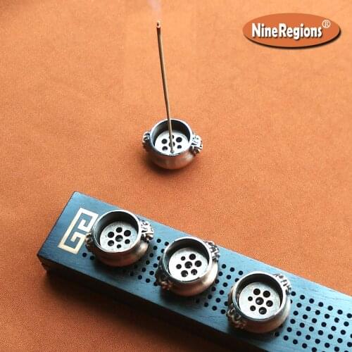 Wholesale Copper incense burner holder mulit holes size stick incenso cones burning censer plate protable for sandalwood oudh
