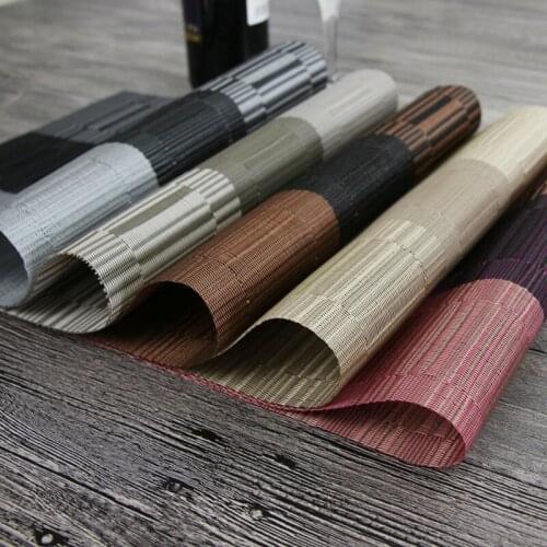 Topfinel Set of 4 PVC Washable Placemats for Dining Table Mat Non-slip Placemat Set in Kitchen Accessories Cup Coaster Wine Pad