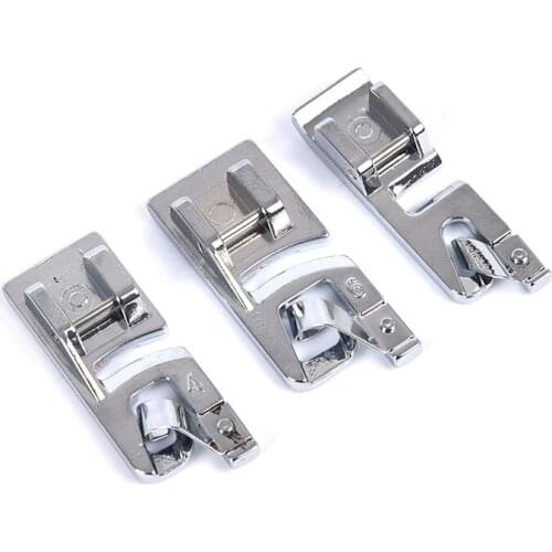 3Pcs Narrow Rolled Hem Sewing Machine Presser Foot Set Household Sewing Tools Embroidery Hoop Sewing Accessories