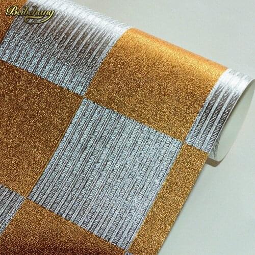 Beibehang The new large gold mosaic squares reflective wallpaper KTV club stage background black blue aisle papel de parede