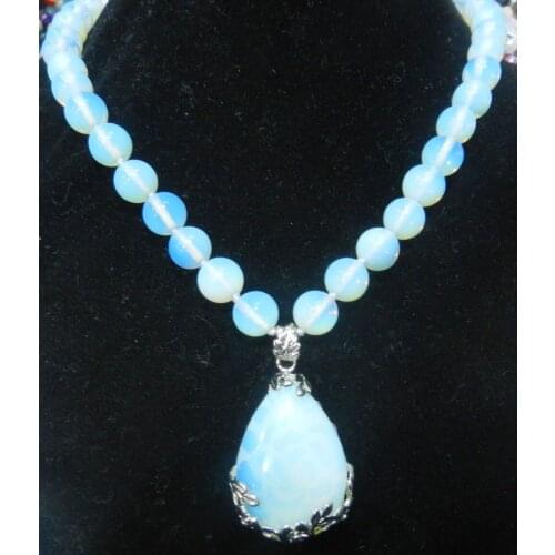 New 10mm Sri Lanka 25x35mm Moonstone Gems Pendant Necklace 18