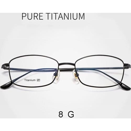 New Arrival Pure Titanium Frame Eyewear Men and Women Style Full Rim Rectangle Spectacles with Spring Hinges