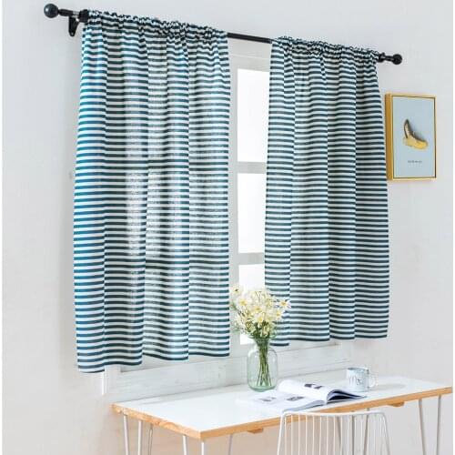 Polyester Valance Curtains for Bedroom Colored Strip Semi-Blackout Window Curtain Valances Short Curtains Window Drape 100*130CM