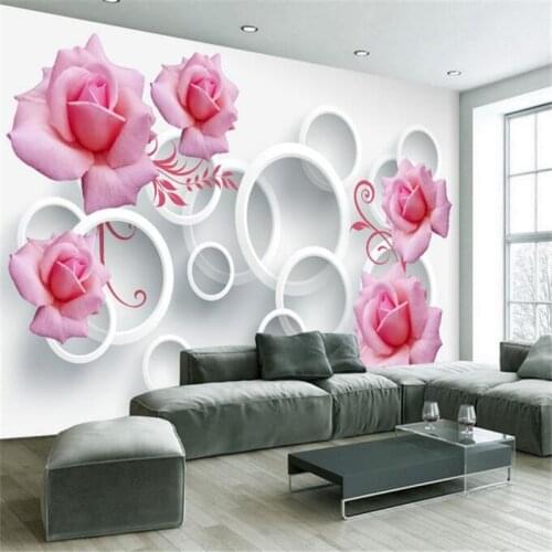 Beibehang Custom wall murals modern art painting high quality wallpaper 3d living room TV background rose photo wallpaper