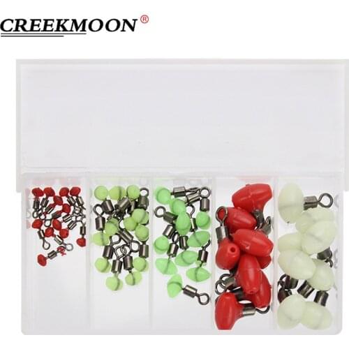 50pcs/box Fishing Float Bobber Stops Space Beans Connectors 8 Word Swivel Snap Ring Sea Saltwater Fishing Equipment Accessories