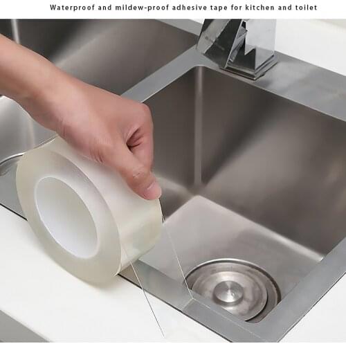 Kitchen Sink Transparent Tape Waterproof Anti-Mildew Self-adhesive Bathroom Strip Pool Water Seal