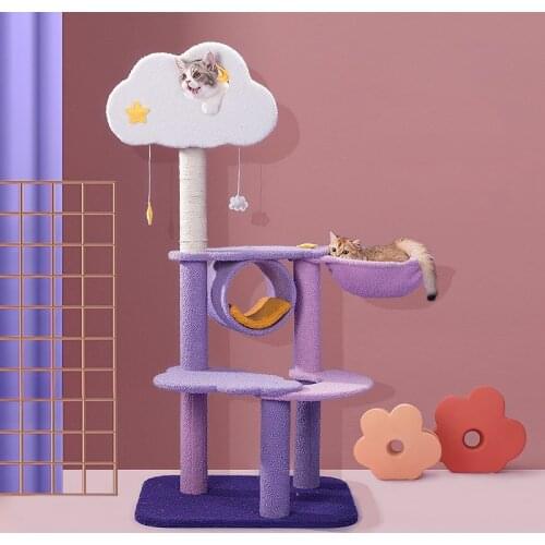 Cat Climbing Frame Purple Cat Litter Cat Tree Large Cat Tower Cat Scratching Board Toy Jumping Platform Villa Cat Supplies